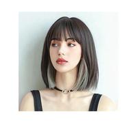 Women's Wig Synthetic Synthetic Fiber Black Gradient Granny Gray Fringe High Temperature Silk Mechanism for Daily Party Use