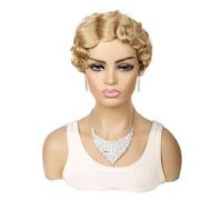 Women's Wig Vintage Women's Wave Wig, Modern And Comfortable Human Wigs(Beige)
