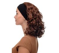WIG ME UP - BRO-704-30 Lady Quality Wig fixed black head band shoulder length very voluminous curled copper brown