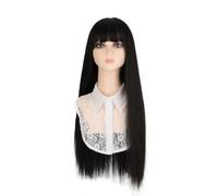 Women's Wig Wig Headset, Women's Fashionable Natural Long Straight Hair, Full Head Wig Set With Air Bangs Hair Wig Women Party(A)