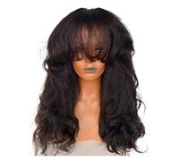 Women's Wig Wig Human Hair Full Machine Made Wavy Human Hair Wig With Bangs for Women Women's Wigs Hair Piece(22inches)