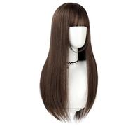 Women's Wig Wig, Ladies Long Hair, Full Headband, Long Straight Hair, Full Bangs, Natural Full Head, Realistic Wig Hair Wig Women Party