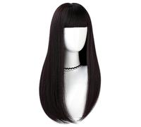 Women's Wig Wig Ladies' Simulated Long Straight Hair Wig With Bangs Simulated Hair Realistic Natural Wig Hair Wig Women Party