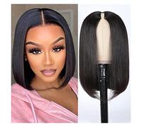 Women's Wig Wig No Leave Out Straight Short Human Hair Wigs for Women Glueless Updated Part Wig Hair Wigs Women's Wigs Hair Piece(14 inch)