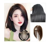 Women's Wig Wig Piece Ladies Fluffy Head Top Real Hair White Hair Patch Piece Bangs Real Hair Wig Piece Women's Wigs Hair Piece(06 - (12x13) 35CM dark brown)