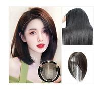 Women's Wig Wig Piece Ladies Fluffy Head Top Real Hair White Hair Patch Piece Bangs Real Hair Wig Piece Women's Wigs Hair Piece(03 - (12x13) 25CM black)