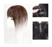 Women's Wig Wig Piece Real Hair Cover White Hair Thin Head Patch Hair Piece Girls Real Hair Fluffy Wig Piece Wig Hair Wig Women Party(02-(9-10)25CM-chestnut brown)