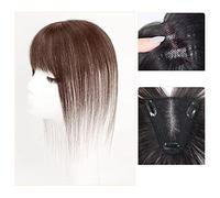 Women's Wig Wig Piece Real Hair to Cover Gray Hair Thin Head of Hair Patch Piece Real Hair Fluffy Increase Hair Volume Fake Bangs Women's Wigs Hair Piece(04-(9-10)30CM-chestnut brown)