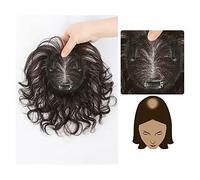Women's Wig Wig Piece Women's Head Hair Replacement Mom Cover White Hair Fluffy Increase The Amount of Real Hair Real Hair Hair Piece Hair Wig Women Party(04-(9x9)15CM dark brown)