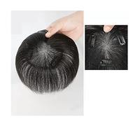 Women's Wig Wig Piece Women's Head Hair Replacement Mom Cover White Hair Fluffy Increase The Amount of Real Hair Real Hair Hair Piece Hair Wig Women Party(01-(9x9)15CM black)