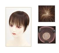 Women's Wig Wig Real Hair Real Hair Head of Hair Patch Cover White Hair Breathable Bangs Short Hair Wig Piece Hair Wig Women Party(A)