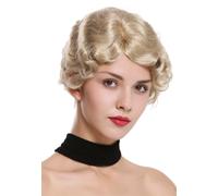 Women's Wig Wig Short 1920s Charleston Wavy Parting Blonde