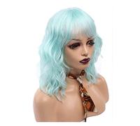 Women's Wig Wig Synthetic Natural Side Bangs Curly Heat Resistant Hair for Women Blonde Natural Wave Shoulder Length Cosplay Women's Wigs Hair Piece(03)