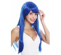 Women's Wig Wig Women Cosplay Long Smooth Bangs Center Parted Blue YZF-41062