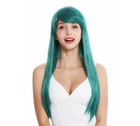 Women's Wig Wig Women Cosplay Long Straight Bangs Parted Dark Green