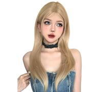 Women's Wig Wig, Women's Long Hair, Mid Split, Full Head Cover, Layered, Straight, Fluffy Human Wigs