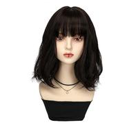 Women's Wig Wig Women's Short Curly Hair Fluffy Natural Fashion Breathable Wig Artificial Hair Full Head Cover Hair Wig Women Party(B)