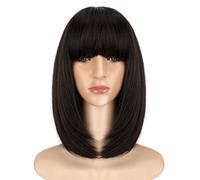Women's Wig Wig Women's Short Straight Hair With Bangs Full Head Fluffy Artificial Hair Chemical Fiber Wig Fashion Wig Hair Wig Women Party