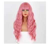 Women's Wig Wigs Half Pink Half Wig for Girl Hair Wigs with Bangs Heat Resistant Cosplay Lolita Wigs Hair Wig Women Party(04)