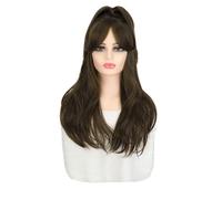 Women's Wig Wigs Women's Long Hair Fashionable Wavy Long Curly Hair Natural Simulated Long Hair Fashionable Synthetic Wigs Hair Wig Women Party(A)