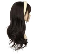 Women's Wig Wigs Women's Wavy Long Curly Hair Breathable Detachable Headband Simulation Wig High Temperature Synthetic Wig Women's Wigs Hair Piece(E)