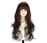 Women's Wig Wigs Women's Wavy Long Curly Hair Fashionable Fluffy Natural Air Bangs Wigs High Temperature Synthetic Wigs Hair Wig Women Party