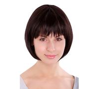 Women's Wig with Bob Cut Page Dark Brown Short Hairstyle Synthetic Hair 1236-4