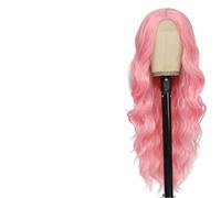 Women's wig with split center, small lace and wavy curly hair hood