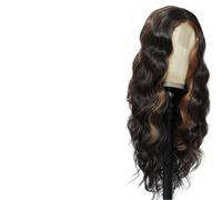 Women's wig with split center, small lace and wavy curly hair hood