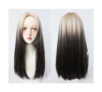 Women's Wig Women's Gradient Blonde Wig, Long Straight Hair Wig, Natural Black Hair Wig, Suitable For Music Festivals, Theme Parties, Weddings, Concerts, Dates Hair Wig Women Party