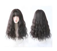 Women's Wig Women's Long Brown Black Wig, Long Straight Wig Women's Full Bangs Synthetic Wig 20 Inch, Suitable For Daily Party Use Hair Wig Women Party(01)