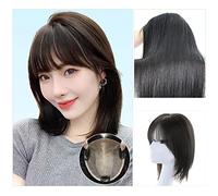 Women's Wig Women's Wig Piece Top of The Head Fluffy Hair Increase Real Hair Fill Hair Invisible No Trace Wig Piece Women's Wigs Hair Piece(05 - (12x13) 35CM black)