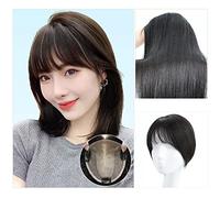 Women's Wig Women's Wig Piece Top of The Head Fluffy Hair Increase Real Hair Fill Hair Invisible No Trace Wig Piece Women's Wigs Hair Piece(01 - (12x13) 20CM black)