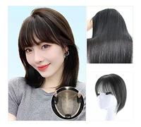 Women's Wig Women's Wig Piece Top of The Head Fluffy Hair Increase Real Hair Fill Hair Invisible No Trace Wig Piece Women's Wigs Hair Piece(03-12x13) 25CM black)