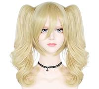 Women's Wig Yellow Double Ponytail Wig, Soft And Natural, Suitable For Female Role-playing Costumes Human Wigs