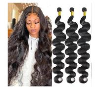 Women's wigs 10-30 Inch Natural Black Long Body Wave Bundles 100% Virgin Human Hair Weave Bundles Remy Human Hair Extensions 1/3/4 Bundles Bundles(22 22 22)