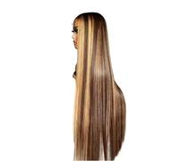 Womens wigs 13x4 Straight Highlight Wig Human Hair 220% Density Honey Blonde HD Lace Frontal Wigs Daily Party(36inches)