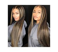 Womens wigs 1B/27 Straight 13x4 Lace Frontal Wig Human Hair Pre Plucked Ombre Blonde Colored Front Wigs Daily Party(20inches)