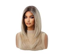 Womens wigs Elegant Golden Medium-length Synthetic Wig Suitable for Various Occasions and Daily Wear Accessories Daily Party