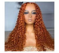 women's wigs Hair Replacement Wigs Bouncy Curly Lace Front Wig for Women Long Middle Part Natural Hairline Synthetic Hair Wigs Wig for Fashion,Orange,22inches