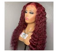 women's wigs Hair Replacement Wigs Bouncy Curly Lace Front Wig for Women Long Middle Part Natural Hairline Synthetic Hair Wigs Wig for Fashion,Wine red,24inches