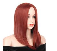 women's wigs Hair Replacement Wigs Synthetic Wigs Shoulder Length Colored Short Straight Hair Middle Part Copper Red Wig for Women Ginger Reddish Wig for Fashion