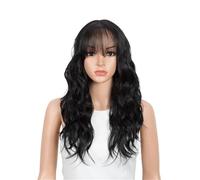 Womens wigs Lace Front Wig Silky Body Wave with Bangs 20 Inch Cosplay Party Wigs, Heat Resistant Daily Party