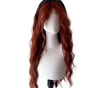 Womens wigs Long-length Wig For Women With Layered Styling Full-head Coverage Daily Party(Red)