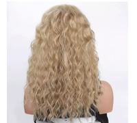 Womens wigs Medium length water ripple wig for women with lazy bangs and curly hair, personalized daily life Daily Party(C)