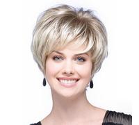 Women's wigs, short straight hair, gradient wig sets, oblique bangs, suitable for women's daily use