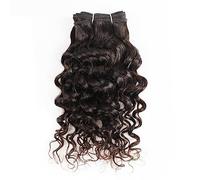 Women's wigs Water Wave Human Hair Bundles 50g/pc Brown and Black Short Bob Style Remy Human Hair Weave Extensions Bundles(Black Remy Hair,10 inch 50gx2pc)