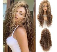 Womens wigs Wig for women, small curls, long, hair extensions, loose, natural Daily Party(D)
