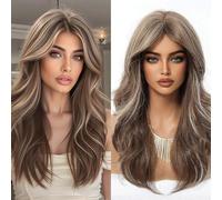 Womens wigs Wig, Women's Full Head Cover, Dyed Gradient Curly Hair Daily Party(B)