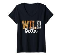 Women's Wild Bella Animal Pattern Mother Earth Day V-Neck T-Shirt